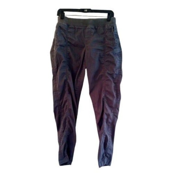 EDDIE BAUER Hiking Pants Ruched Leg Pull On Ankle Cotton Stretch Misses Size 8 - Picture 1 of 12
